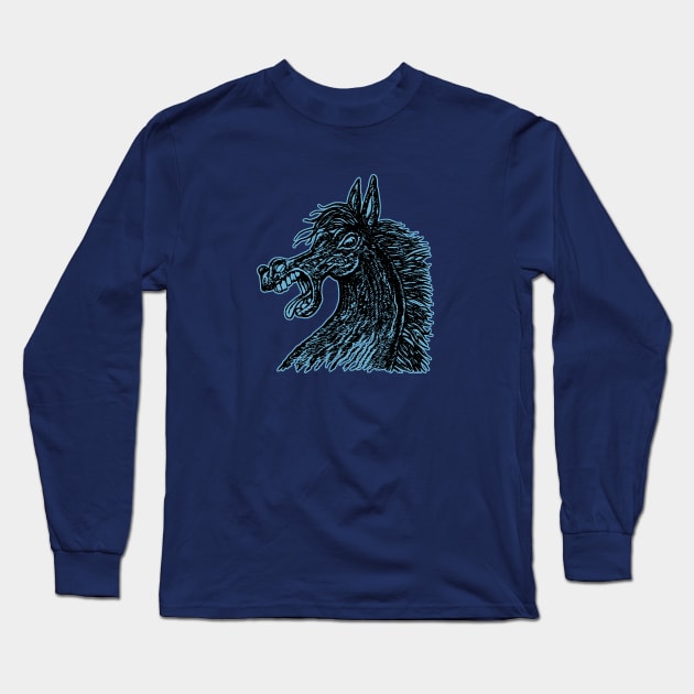 black Horse Long Sleeve T-Shirt by duxpavlic